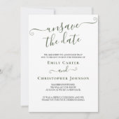 Unsave the Date Elegant Green Wedding Update Card Save The Date (Voorkant)