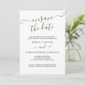 Unsave the Date Elegant Green Wedding Update Card Save The Date (Staand voorkant)