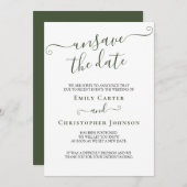 Unsave the Date Elegant Green Wedding Update Card Save The Date (Voorkant / Achterkant)