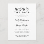 Unsave the Date Elegant Wedding Postponed Uitnodiging Briefkaart (Voorkant)