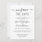 Unsave the Date Handwrite Wedding Postponed Kaart (Voorkant)