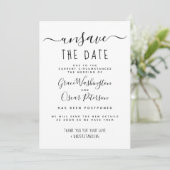 Unsave the Date Handwrite Wedding Postponed Kaart (Staand voorkant)