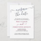 Unsave the Date Navy Bourgondië Wedding Update Kaa Save The Date (Voorkant)