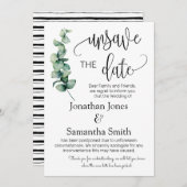 Unsave the date of datumbruiloft change greenery i kaart (Voorkant / Achterkant)