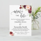 Unsave the date of datumbruiloft change marsala in kaart (Staand voorkant)