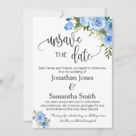 Unsave the date of datums bruiloft change blue flo kaart