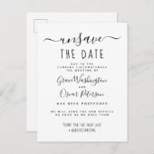 Unsave the Date Stylish New Date Notice Uitnodiging Briefkaart (Voorkant / Achterkant)
