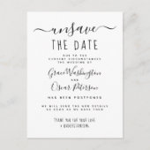 Unsave the Date Stylish New Date Notice Uitnodiging Briefkaart (Voorkant)