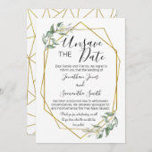 Unsave the dates trouwdatum wijzigen groen goud kaart (Voorkant / Achterkant)