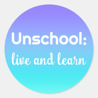 Unschool Live en leer Blauwgroen Paarse stickers