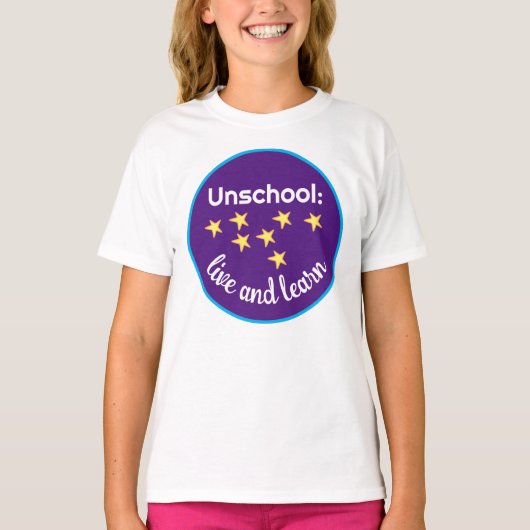 Unschool Live en Leer de T-Shirt van meisjes (Voorkant)