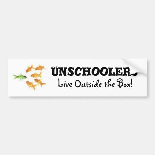 Unschoolers die buiten de doos wonen bumpersticker (Voorkant)