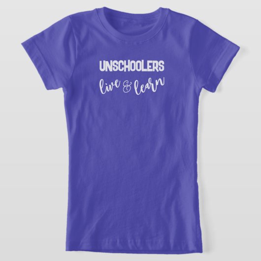 Unschoolers Live en leer Kind T-shirt (Laagn)