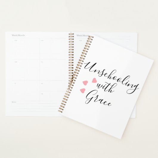 Unschoolling mam Grace Hearts Planner (Display)