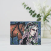 Unseelie Gothic Fairy Dark Fantasy Horns Briefkaar Briefkaart (Staand voorkant)