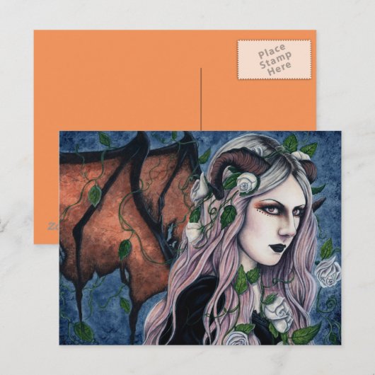 Unseelie Gothic Fairy Dark Fantasy Horns Briefkaar Briefkaart (Voorkant / Achterkant)