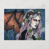 Unseelie Gothic Fairy Dark Fantasy Horns Briefkaar Briefkaart (Voorkant)