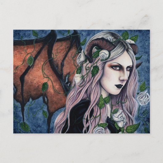 Unseelie Gothic Fairy Dark Fantasy Horns Briefkaar Briefkaart (Voorkant)