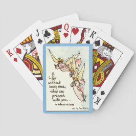 Unseen Guardian text Gentle Angels in Cloud Pokerkaarten