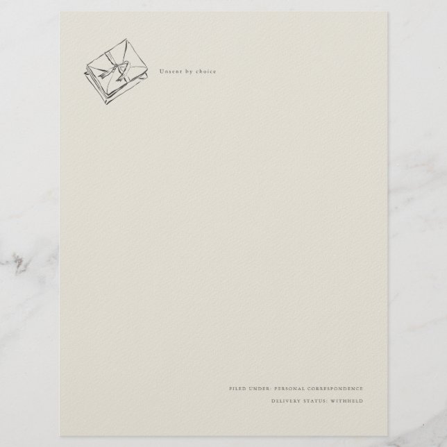 Unsent Letter- Jane Austen Inspired Letterhead Briefhoofd (Voorkant)