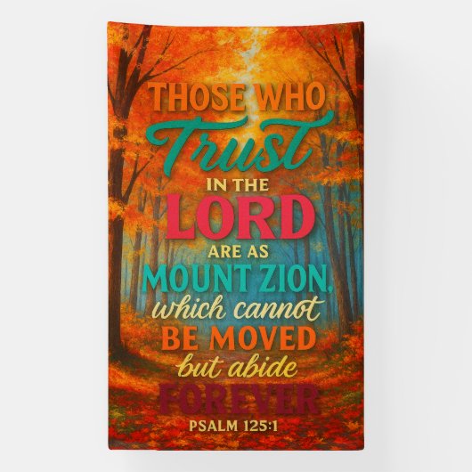 Unshaken Faith in Autumn Light | Psalm 125:1 Spandoek (Verticaal)
