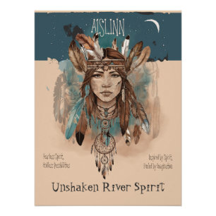 Unshaken River Spirit - Inspirerend meisjeskunst Perfect Poster