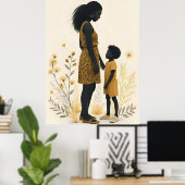 Unspoken Love: Mother and Son in Golden Harmony Poster (Thuiskantoor)