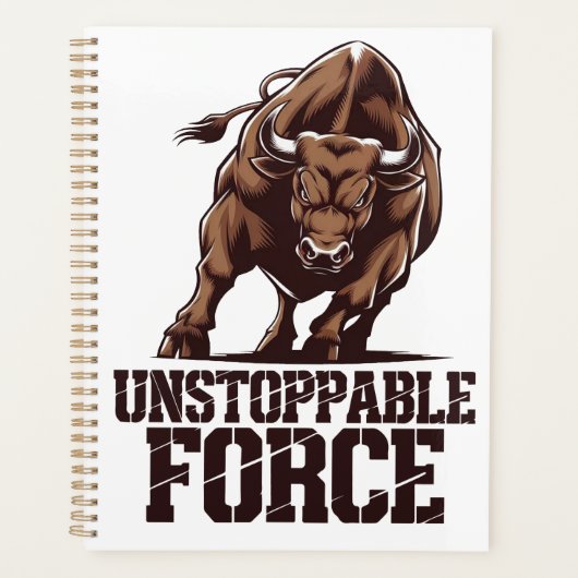 Unstoppable Bull: Ruwe kracht in beweging Planner (Voorkant)