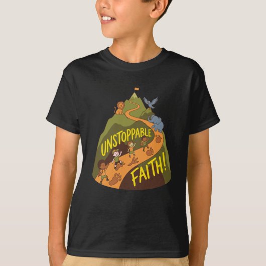 Unstoppable Faith Adventure – Kids Nature Mountain T-shirt (Voorkant)