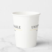 UNSTOPPABLE Minimal Motivation Quote T-Shirt Papieren Bekers (Rechts)