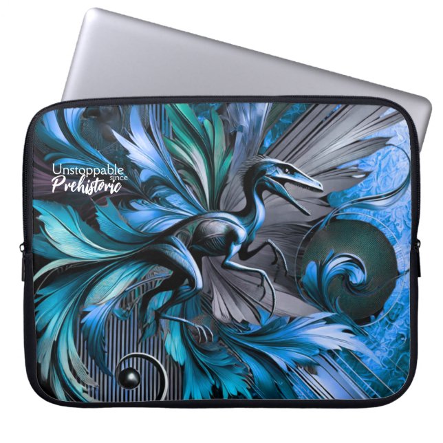 Unstoppable Raptor – Fuel Strength, Rule the Wild Laptop Sleeve (Voorkant)