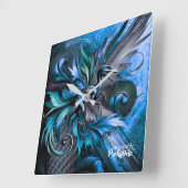 Unstoppable Raptor – Fuel Strength, Rule the Wild Vierkante Klok (Hoek)