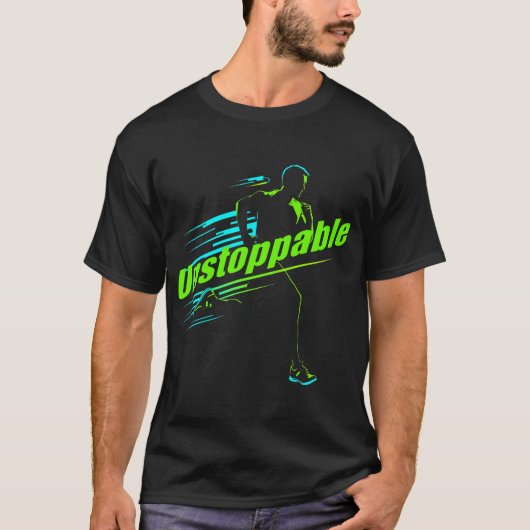 "Unstoppable" Runner Graphic T-Shirt (Voorkant)