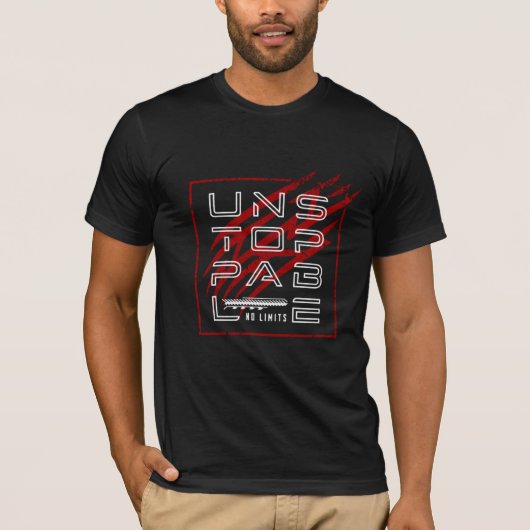 Unstoppable – Vet Power Statement-ontwerp met één T-shirt (Voorkant)