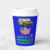 Unstoppable veterans blue papieren bekers (Achterkant)