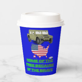 Unstoppable veterans blue papieren bekers