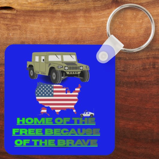 Unstoppable veterans blue sleutelhanger (Achterkant)