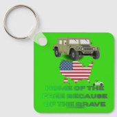 Unstoppable veterans bright green sleutelhanger (Voorkant)