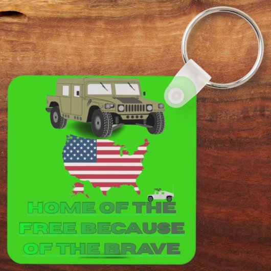 Unstoppable veterans bright green sleutelhanger (Achterkant)