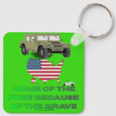 Unstoppable veterans bright green sleutelhanger (Achterkant)