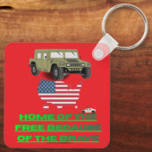 Unstoppable veterans bright red sleutelhanger (Achterkant)