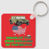 Unstoppable veterans bright red sleutelhanger (Achterkant)