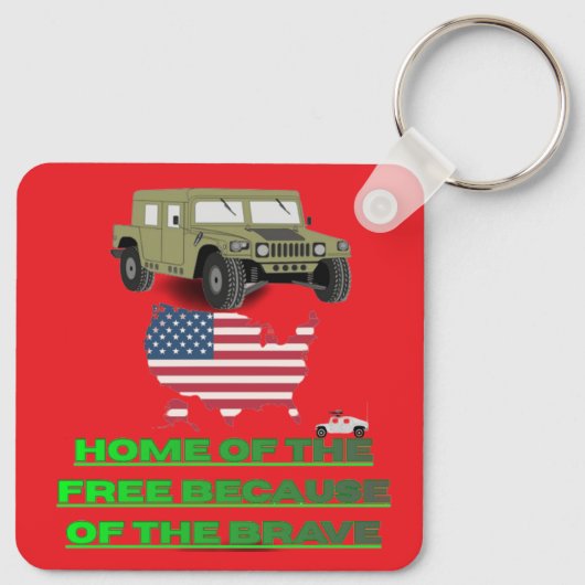 Unstoppable veterans bright red sleutelhanger (Achterkant)