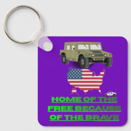 Unstoppable veterans purple sleutelhanger