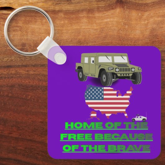 Unstoppable veterans purple sleutelhanger (Voorkant)