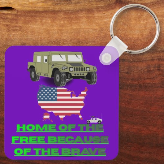 Unstoppable veterans purple sleutelhanger (Achterkant)
