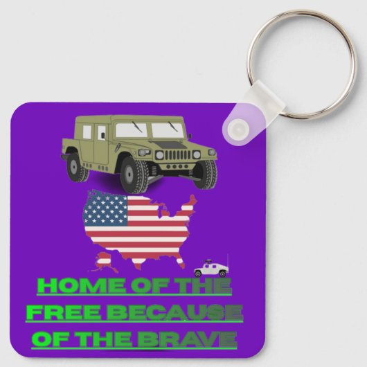 Unstoppable veterans purple sleutelhanger (Achterkant)