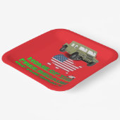 Unstoppable veterans red papieren bordje (Gebogen)