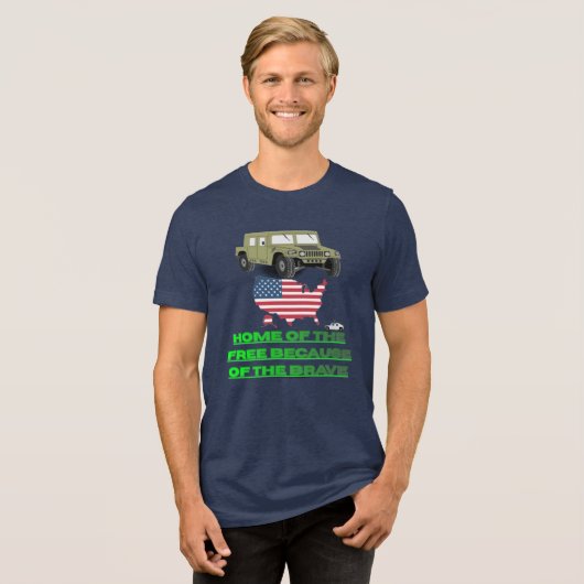 Unstoppable veterans Tri-Blend shirt (Voorkant volledig)