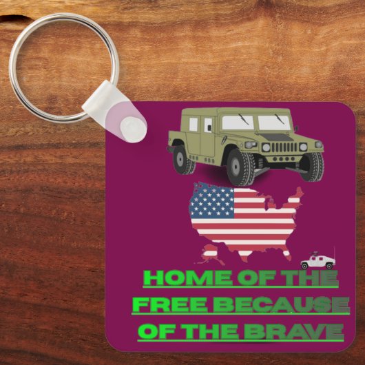 Unstoppable veterans wine colored sleutelhanger (Voorkant)